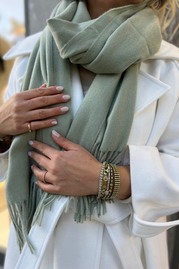 YUMUŞAK DOKULU MİNT RENKLİ KAŞMİR ATKI