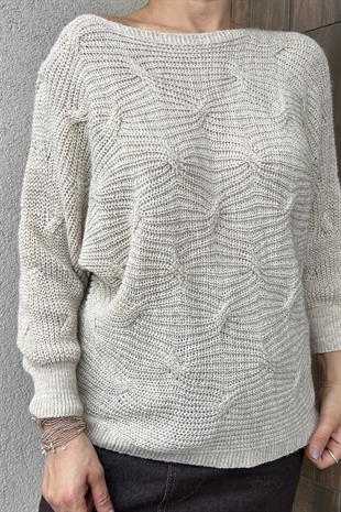 BEJ İTALYAN SİMLİ TRİKO KAZAK