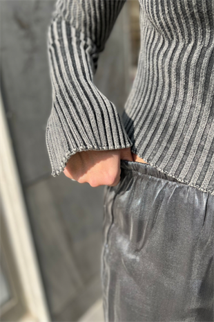 BELİ LASTİKLİ SATEN PANTOLON