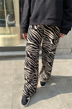 BELİ LASTİKLİ ZEBRA DESEN PANTOLON