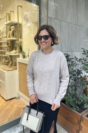 BİSİKLET YAKA BASIC BEJ KAZAK