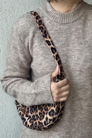 BİSİKLET YAKA BEJ TRİKO ELBİSE