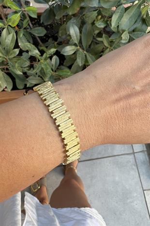 BRONZ İNCE RİTİM BİLEKLİK 1 cm