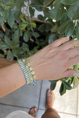 BRONZ MAVİ 3LÜ KOMBİN BİLEKLİK