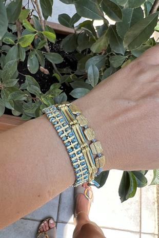 BRONZ MAVİ 3LÜ KOMBİN BİLEKLİK