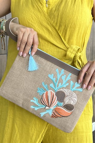 DENİZ KABUKLARI CLUTCH ÇANTA 