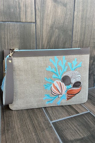 DENİZ KABUKLARI CLUTCH ÇANTA 