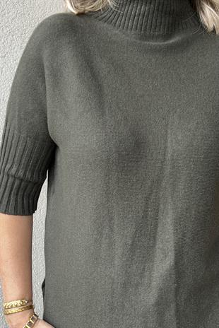 HAKİ BALIKÇI YAKA KISA KOL İTALYAN KAZAK