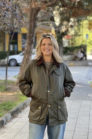 HAKİ YEŞİL PARKA CEKET ÖZEL MUMLU KUMAŞ