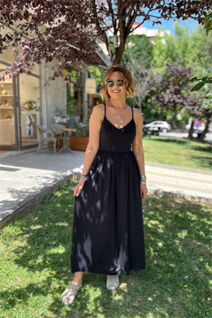 İNCE ASKILI FÜME TULUM ELBİSE
