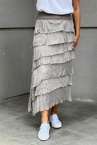 İPEK KUMAŞ SAÇAKLI ETEK