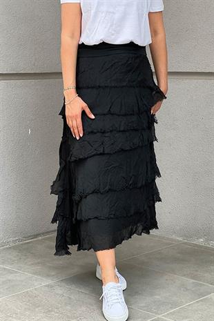 İPEK KUMAŞ SAÇAKLI ETEK