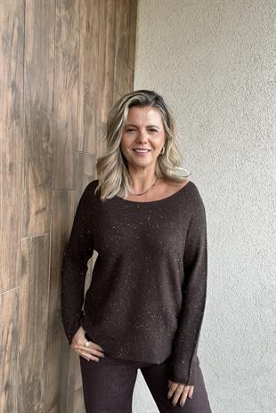 IŞILTILI ACI KAHVE İTALYAN VİSCOSE KAZAK