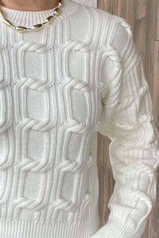 KABARTMA DETAYLI TRİKO KAZAK 