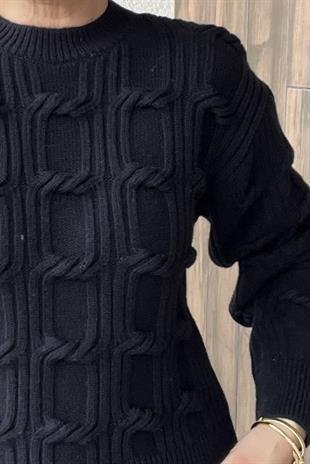 KABARTMA DETAYLI TRİKO KAZAK 