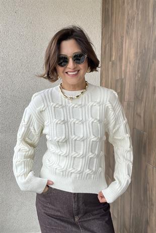 KABARTMA DETAYLI TRİKO KAZAK 