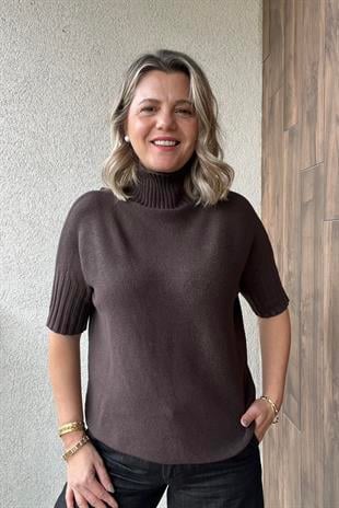 KAHVE BALIKÇI YAKA KISA KOL İTALYAN KAZAK