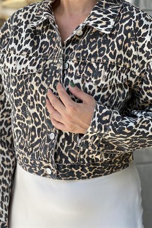 LEOPAR DESEN KISA JEAN MONT