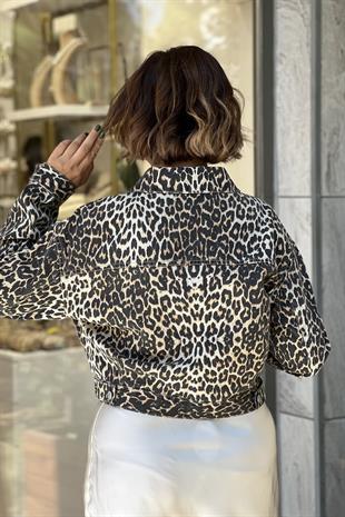 LEOPAR DESEN KISA JEAN MONT