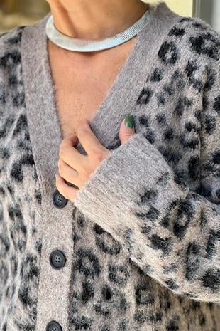 LEOPAR DESEN ŞARDONLU HIRKA