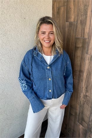ORİJİNAL MODEL KAPÜŞONLU JEAN CEKET