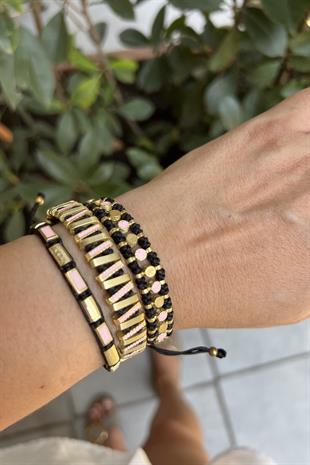 PEMBE BRONZ 3LÜ KOMBİN BİLEKLİK