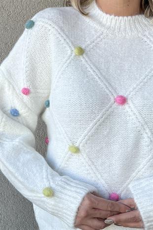 PON PONLU EKRU TRİKO KAZAK