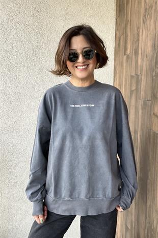 SOLUK EFEKTLİ OVERSİZE SWEATSHIRT