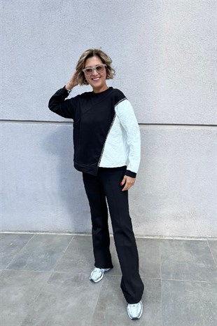 Tek Kol Beyaz Sweatshirt