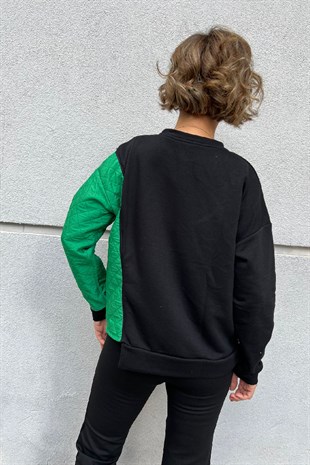 Tek Kol Yeşil Sweatshirt