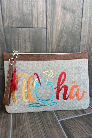 TROPİKAL ALOHA CLUTCH ÇANTA - Prime Serisi