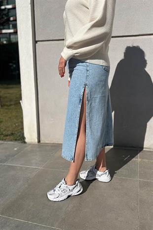 YIRTMAÇLI JEAN ETEK