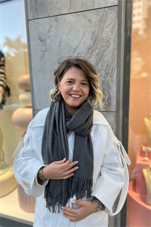 YUMUŞAK DOKULU ANTRASİT RENKLİ KAŞMİR ATKI