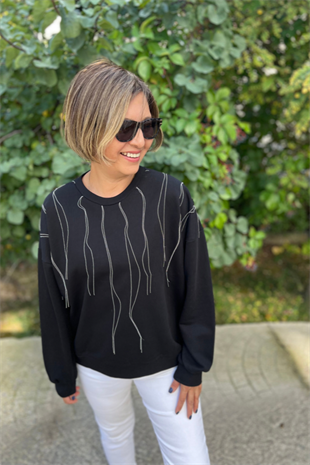 ZİNCİR DETAYLI SWEATSHIRT
