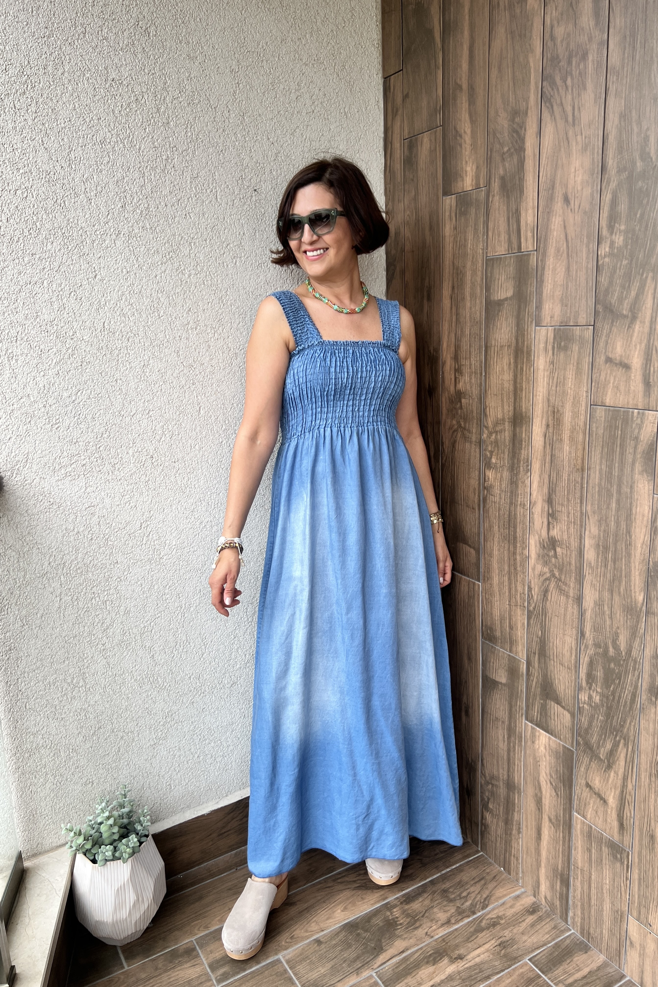 ASKILI TENCEL JEAN ELBİSE