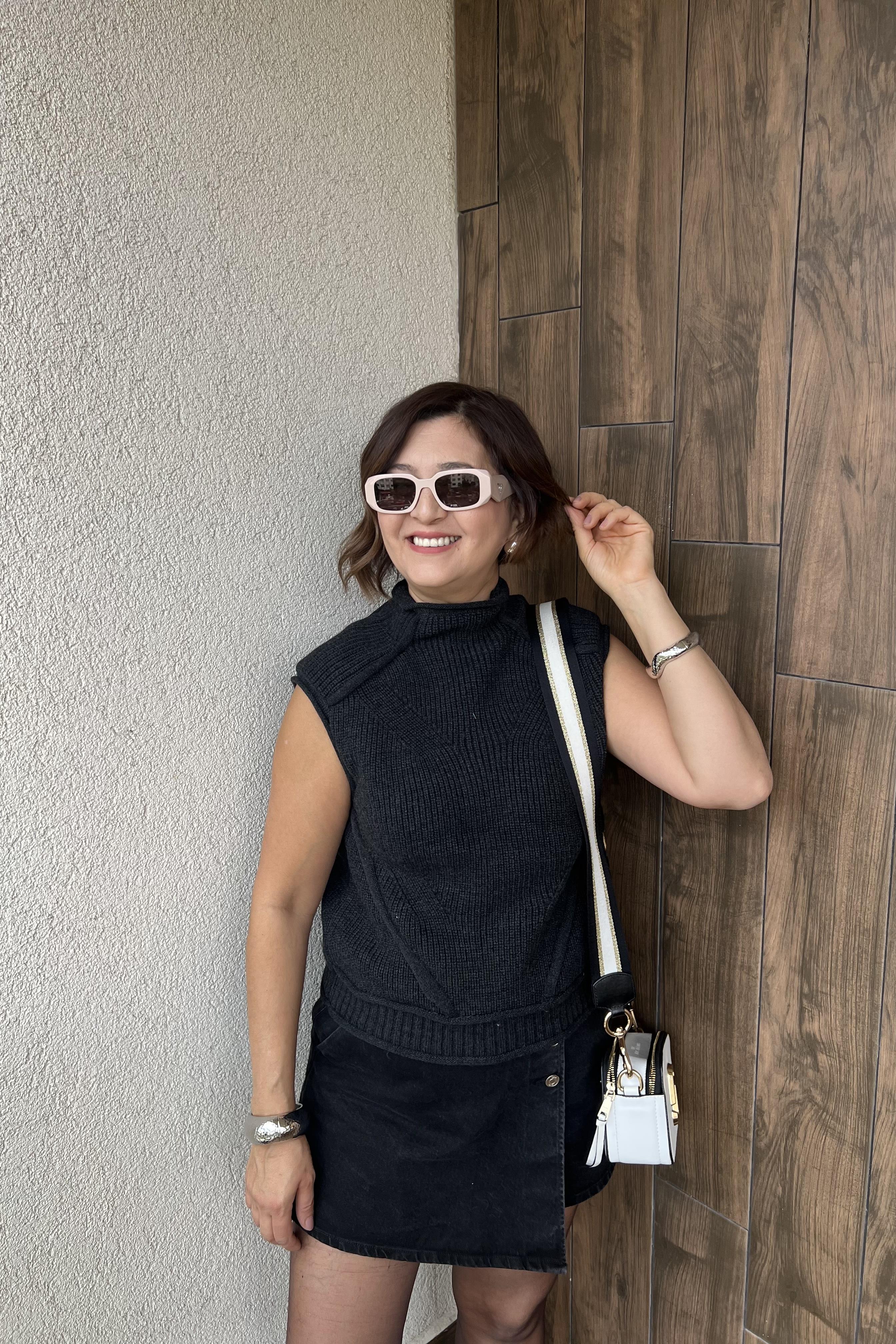 BİSİKLET YAKA DİKİŞ ÖRGÜ DETAYLI ANTRASİT SÜVETER