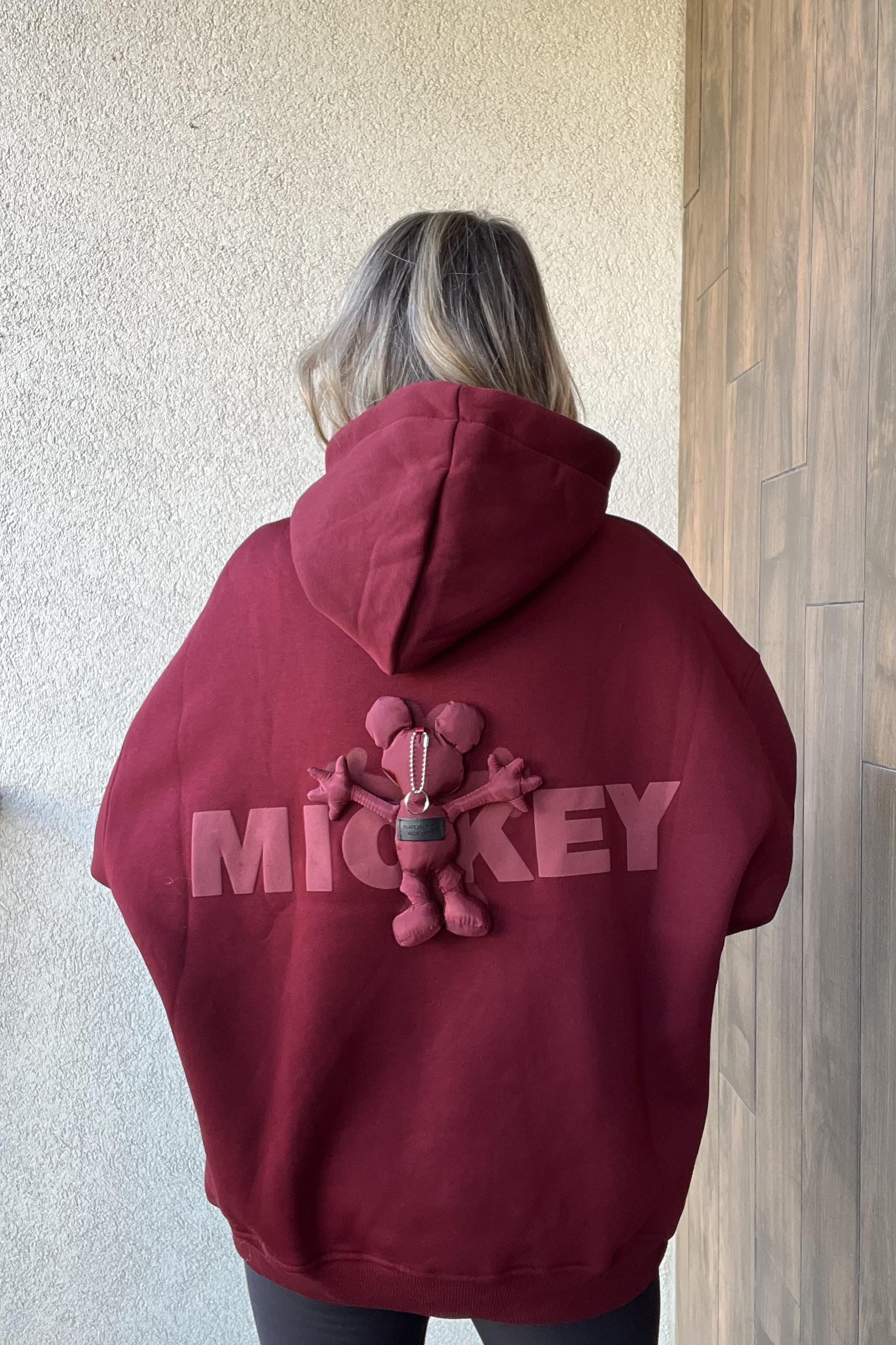 BORDO STUDİO MİCKEY TASARIM SWEATSHIRT