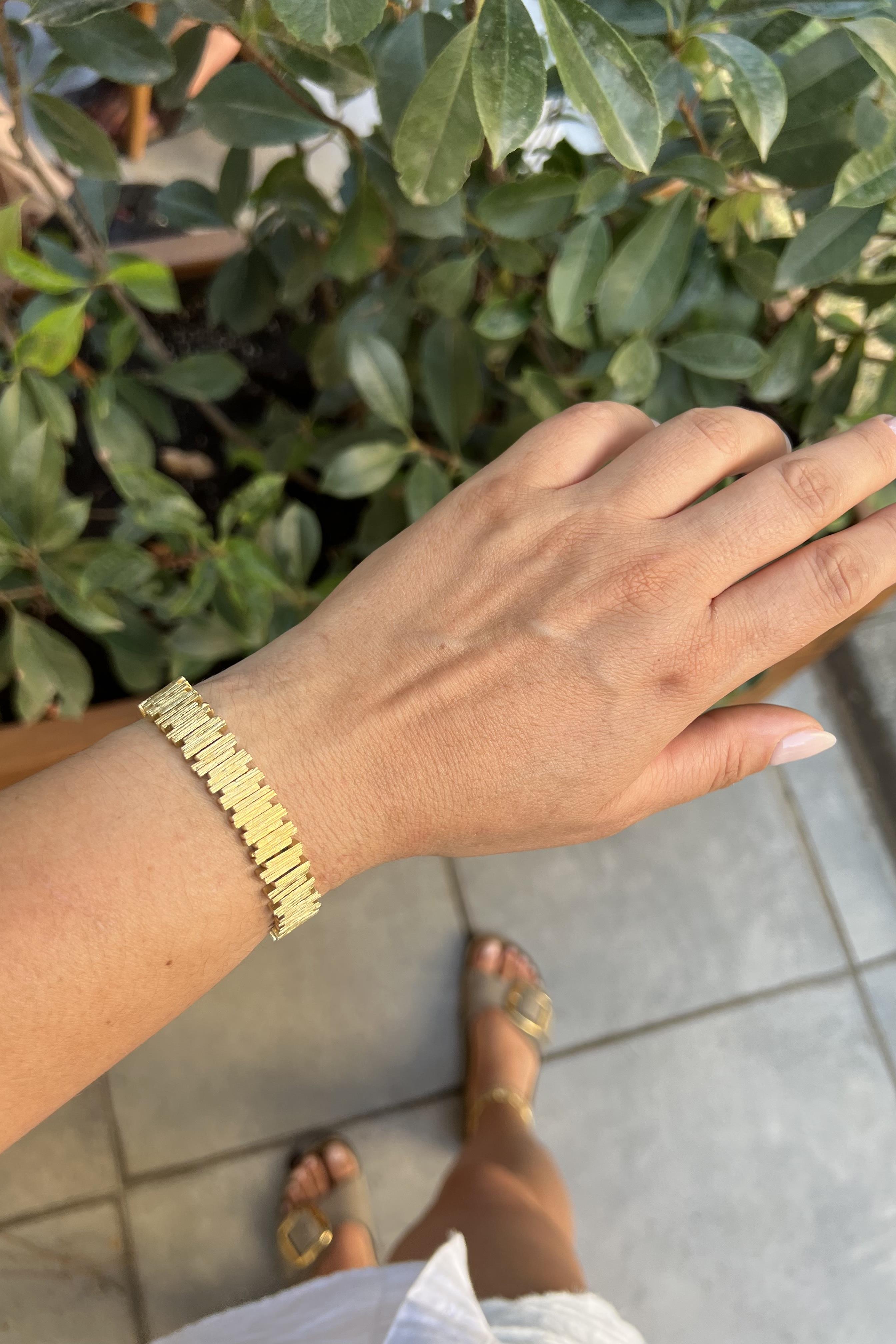 BRONZ İNCE RİTİM BİLEKLİK 1 cm