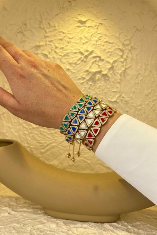 BRONZ ÜÇGEN TAŞLI BİLEKLİK