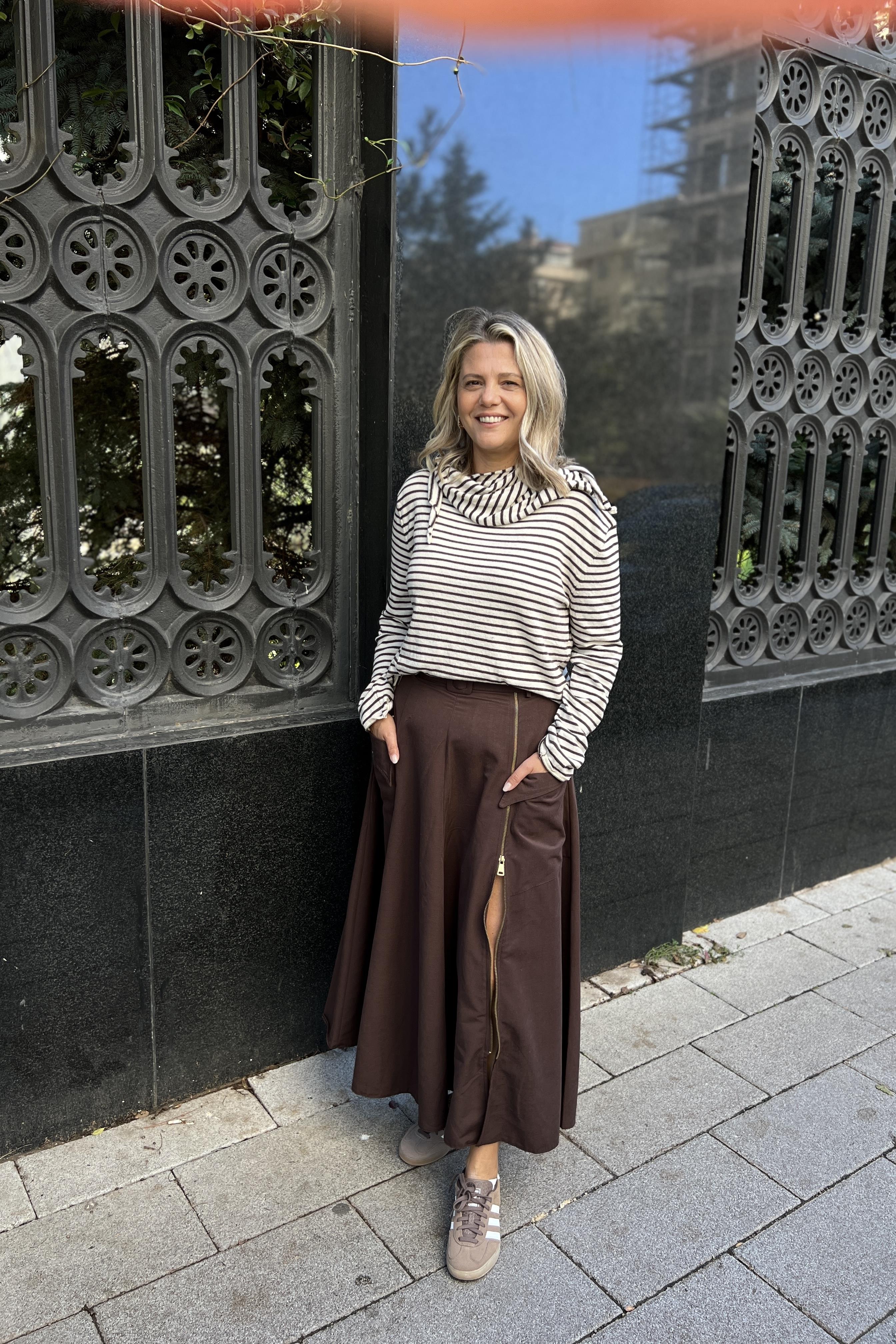 CEP DETAYLI FERMUARLI ACI KAHVE ETEK