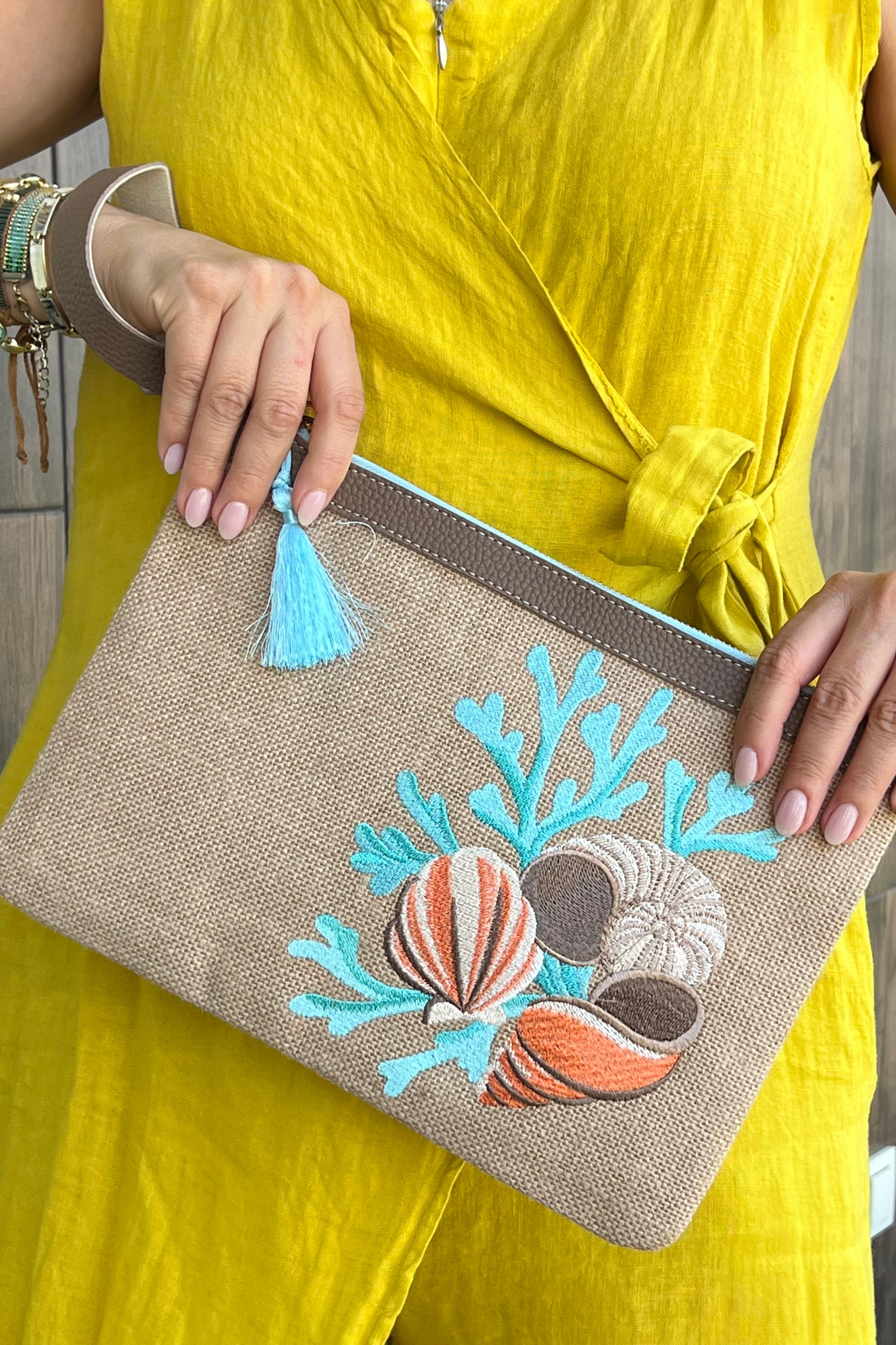 DENİZ KABUKLARI CLUTCH ÇANTA 