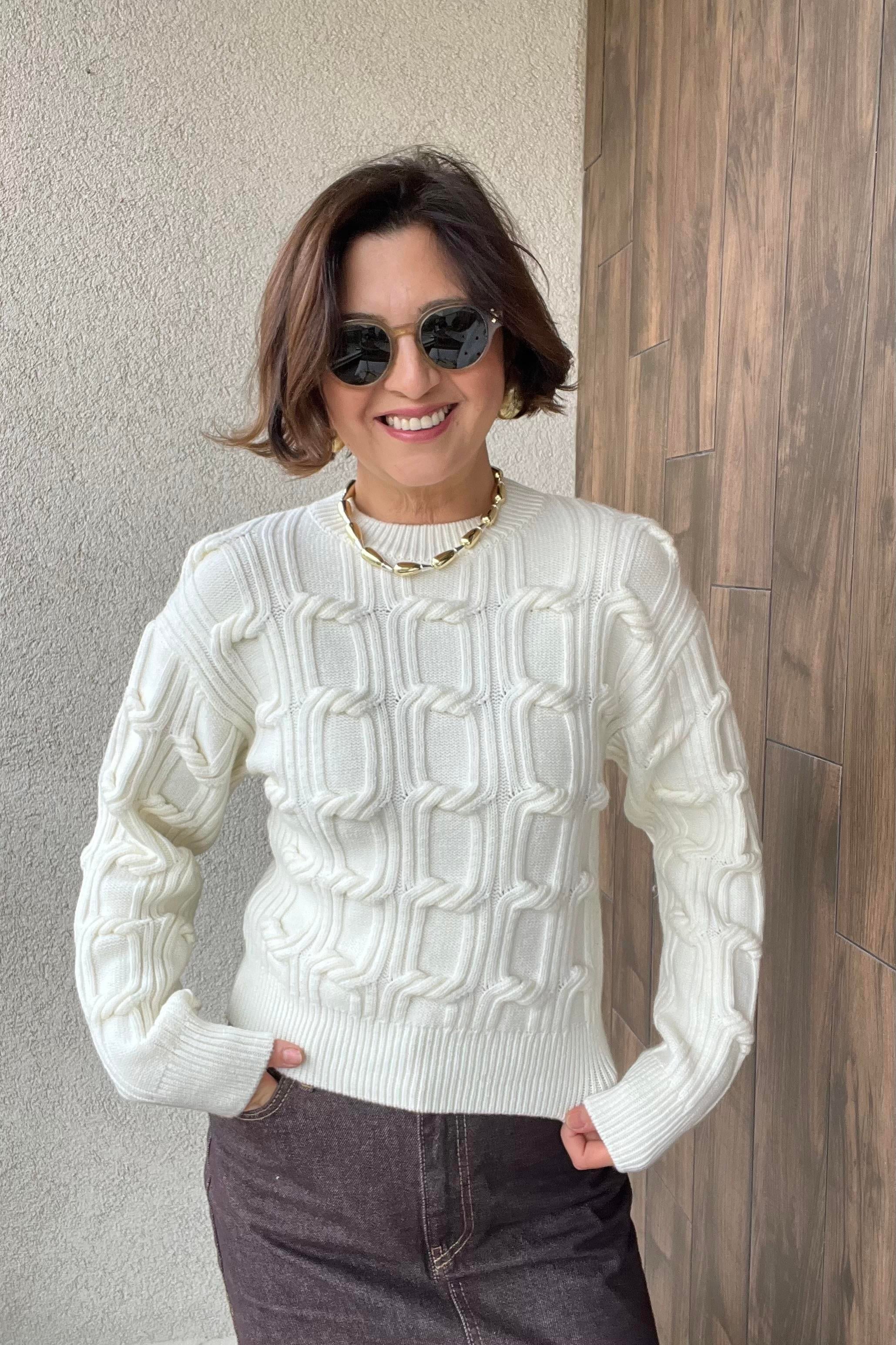 KABARTMA DETAYLI TRİKO KAZAK 