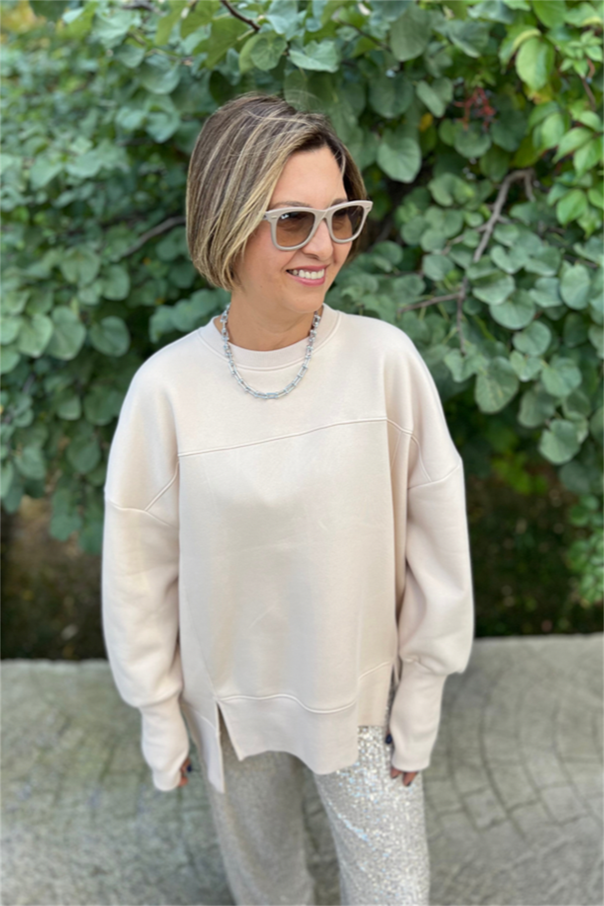 KOL DETAYLI OVERSİZE SWEATSHIRT