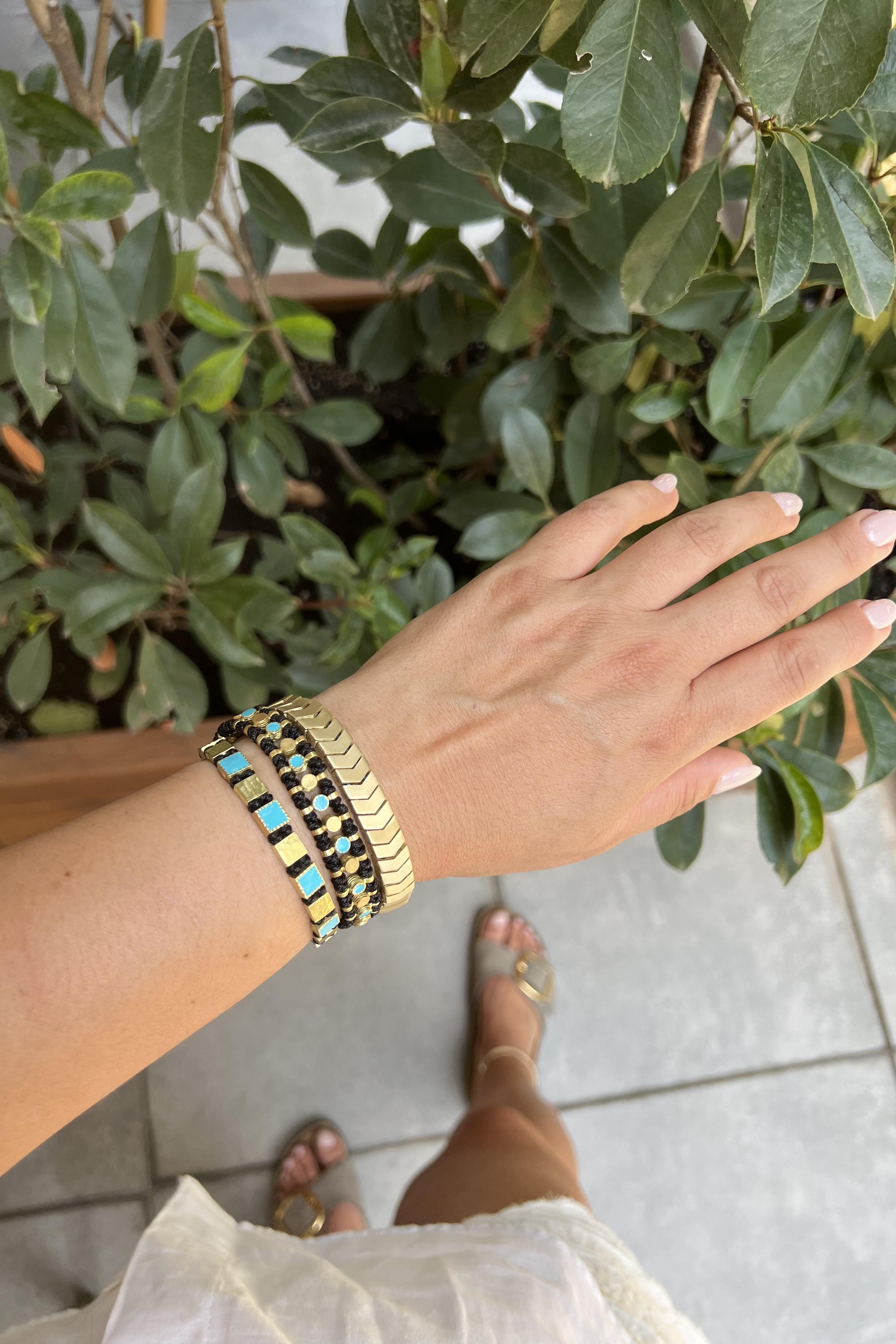 MAVİ SEDEFLİ BRONZ 3LÜ KOMBİN BİLEKLİK