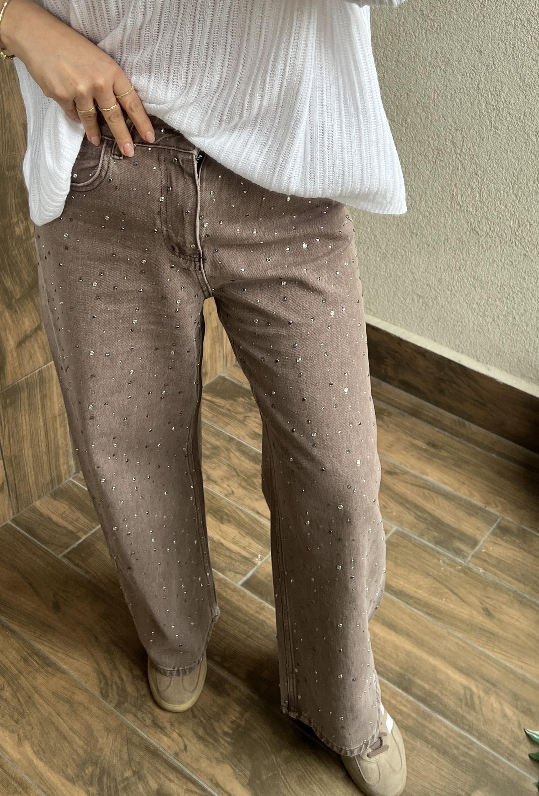 PREMİUM KALİTE TAŞ İŞLEMELİ VİZON JEAN PANTOLON