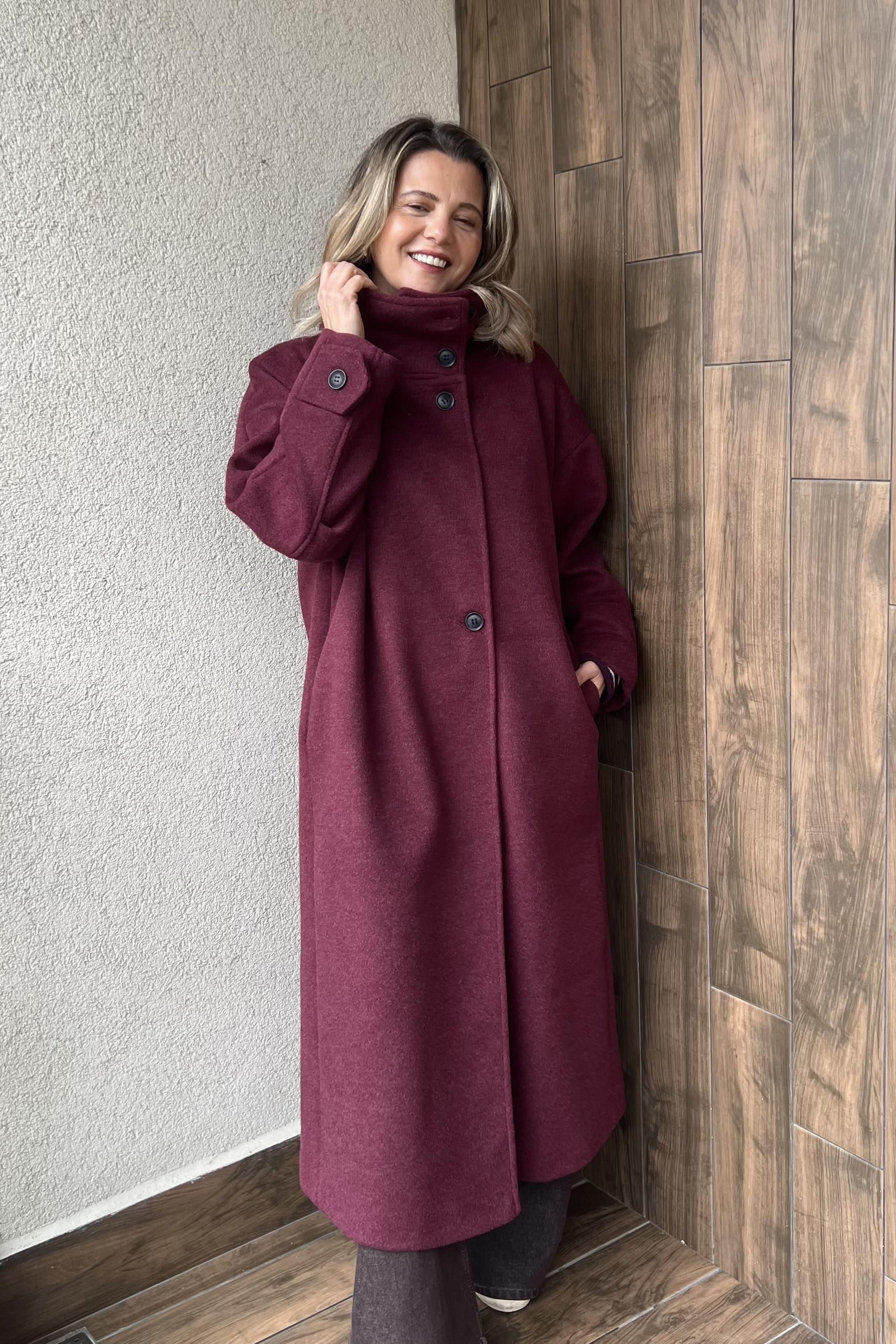 PREMİUM YÜN & PAMUK BORDO KAŞE KABAN