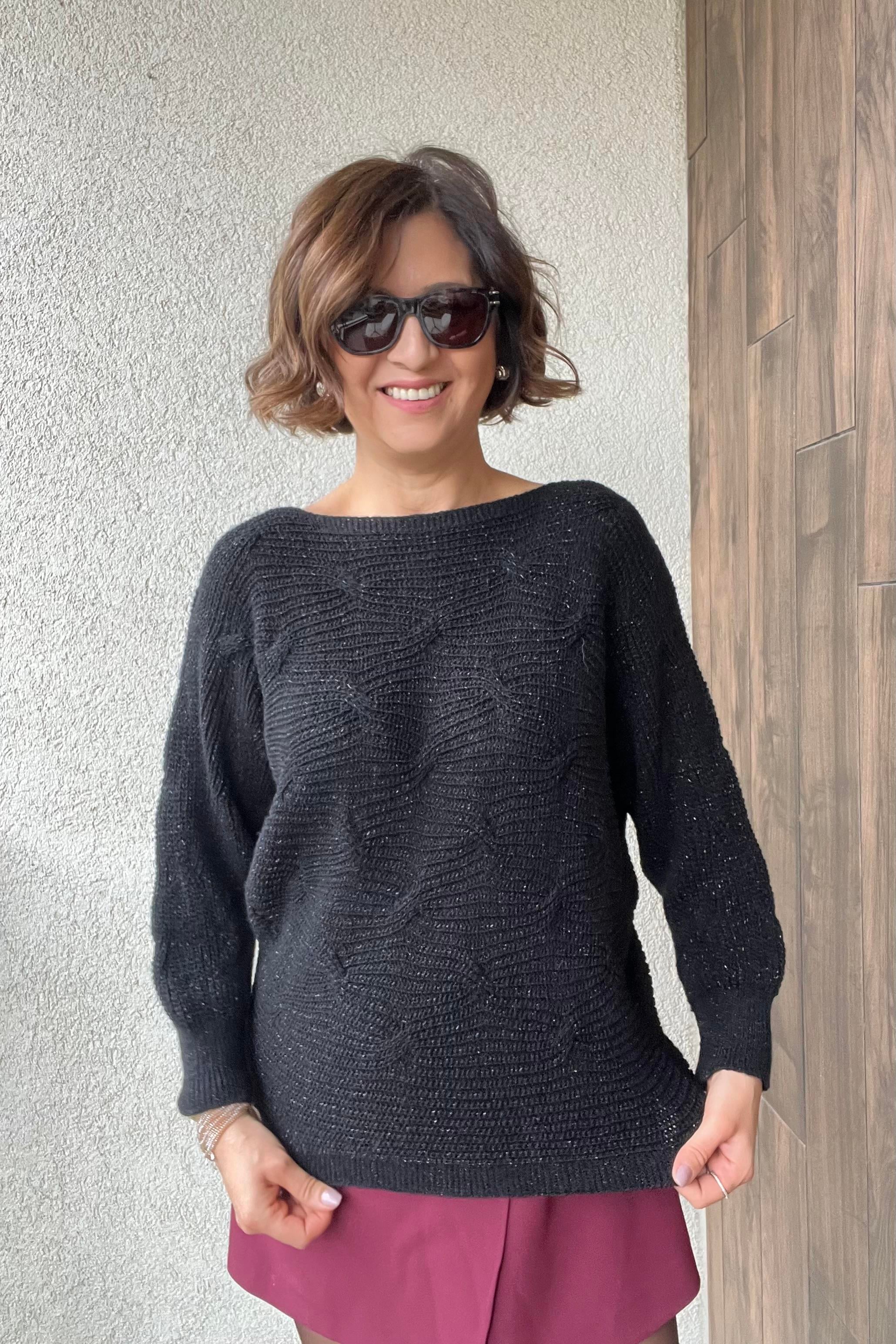 SİYAH İTALYAN SİMLİ TRİKO KAZAK