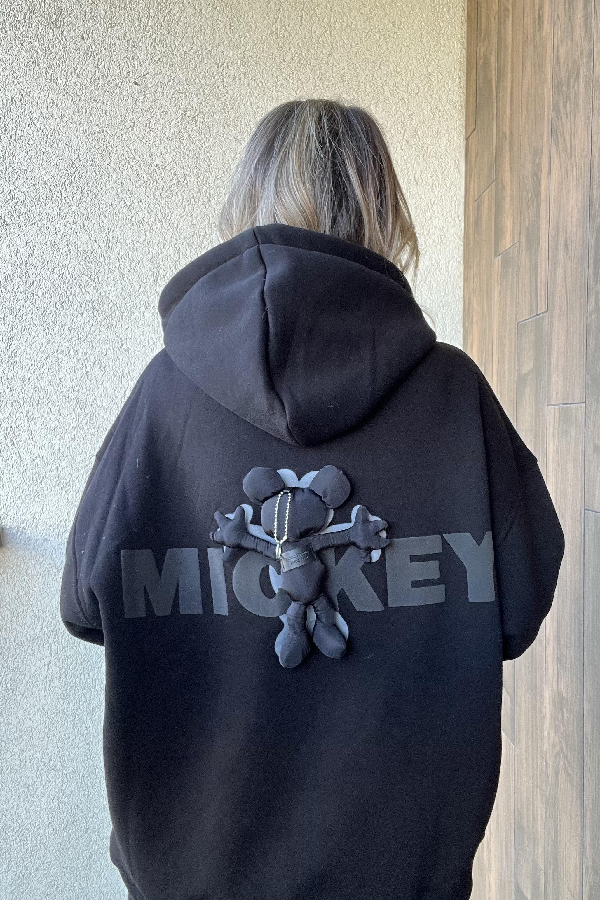 SİYAH STUDİO MİCKEY TASARIM SWEATSHIRT