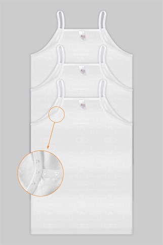 %100 Pamuk 3 Adet Kız Çocuk İP ASKILI ATLET 