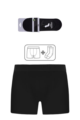 ERKEK Boxer Premium Ambalajlı Boxer ve Babet Bambu Çorap Seti